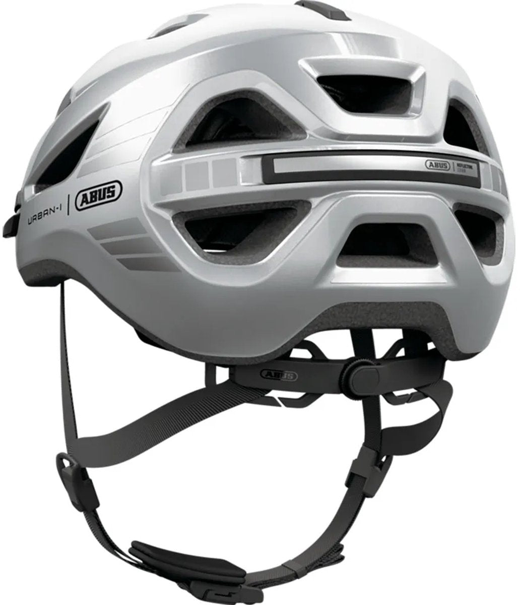 Abus fietshelm urban-i 4.0 lr signal silver m - 54-58 cm - zilver - geschikt voor gebruik op elektrische fietsen - stadsfietsen - 260 g