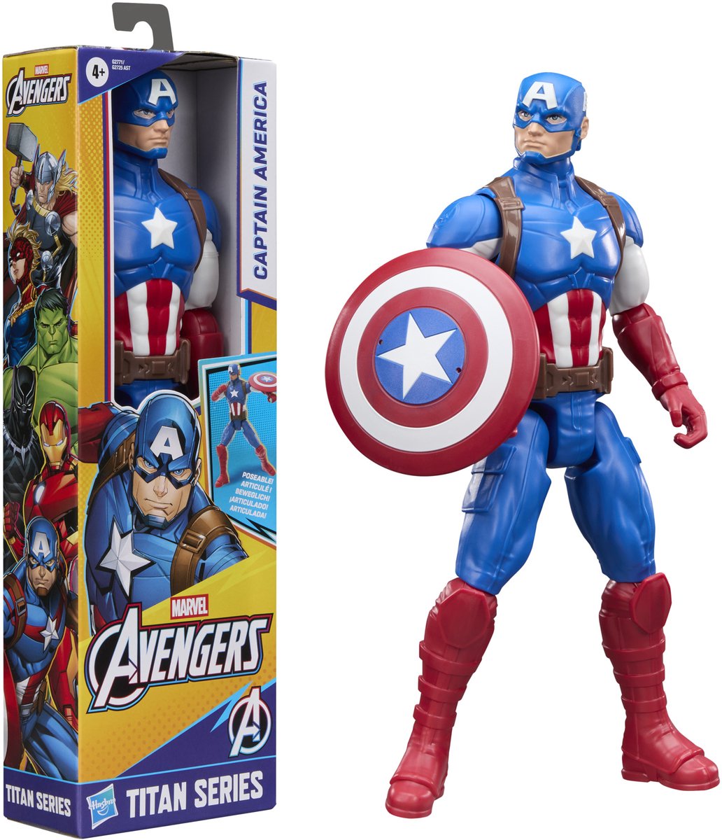 Hasbro marvel avengers titan series captain america speelfiguur