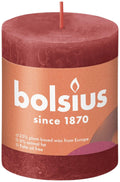 Bolsius - Bolsius shine collection rustiek stompkaars 80/68 delicate red- delicaat rood