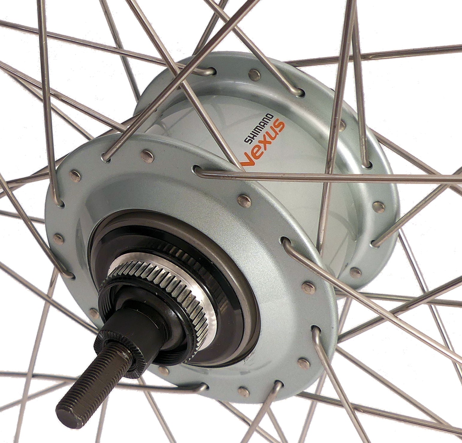 Shimano achterwiel 28 inch nexus 7 naaf (zilver) - zac19 velg (zilver) met rvs spaken - voor schijfrem