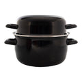 No brand mosselpan emaille 24 cm zwart