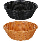 Alpina broodmandjes - 2 stuks - rieten mandje - bruin en zwart