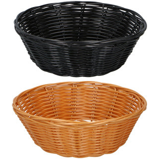 Alpina broodmandjes - 2 stuks - rieten mandje - bruin en zwart