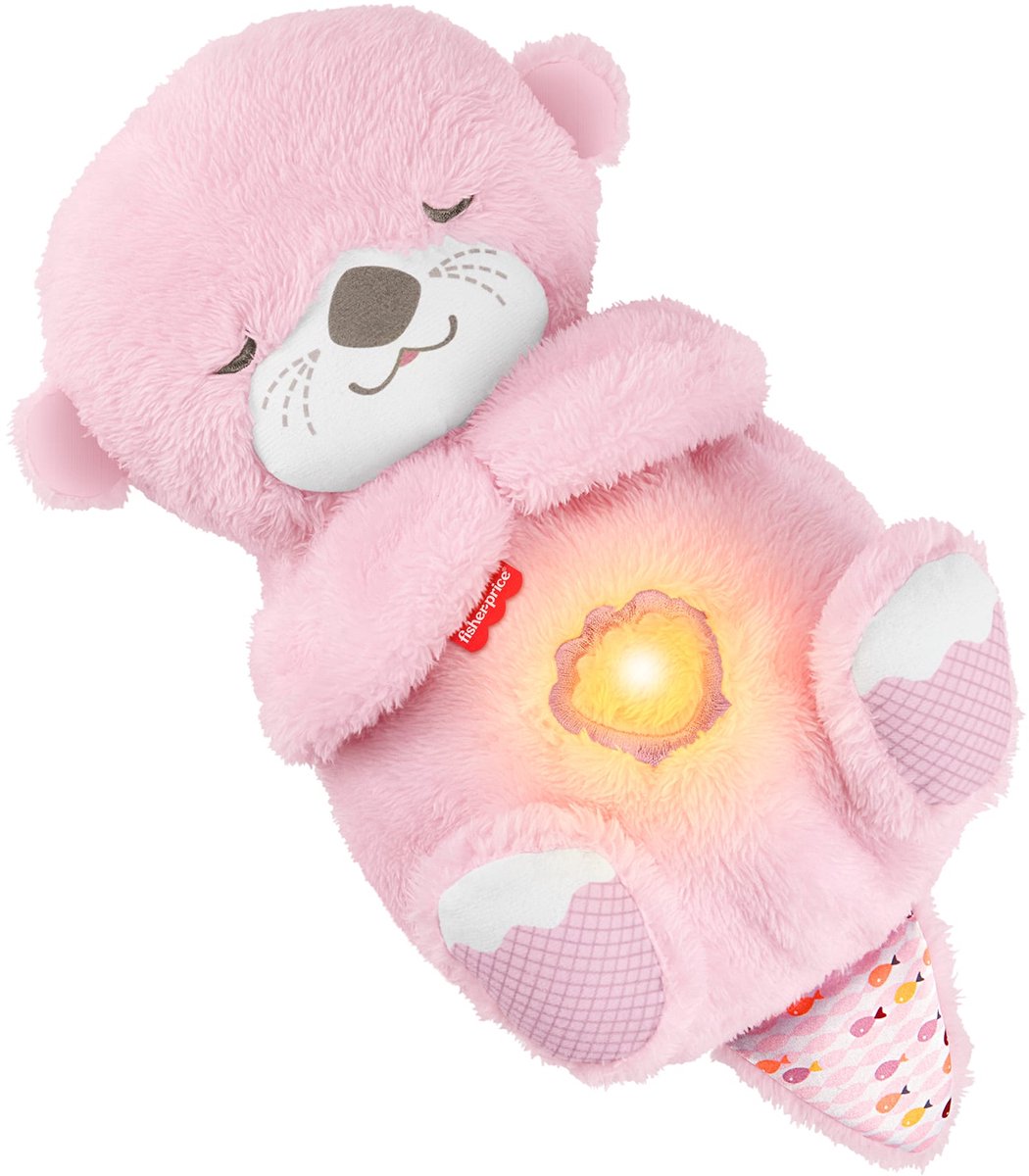 Fisher-Price - Fisher-Price bedtijd otter - roze pluchen babyspeelgoed
