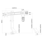 Neomounts fpma-d860dblack flatscreen bureausteun, 2x 10-27 7 kg, 26 - 45 cm, 75x75 100x