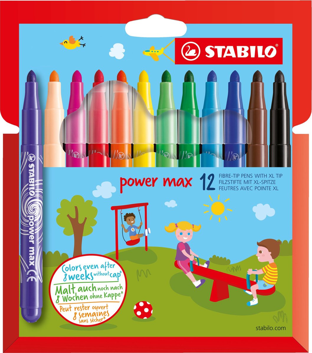 Stabilo power max viltstiften - 12dlg.