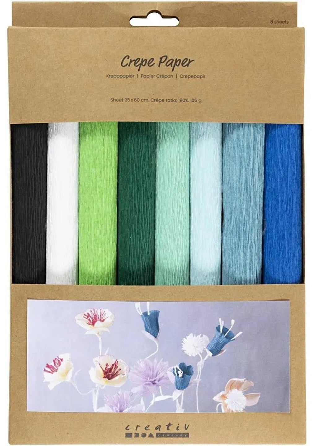 Creativ company crepepapier blauw en groen harmonie - 8st.