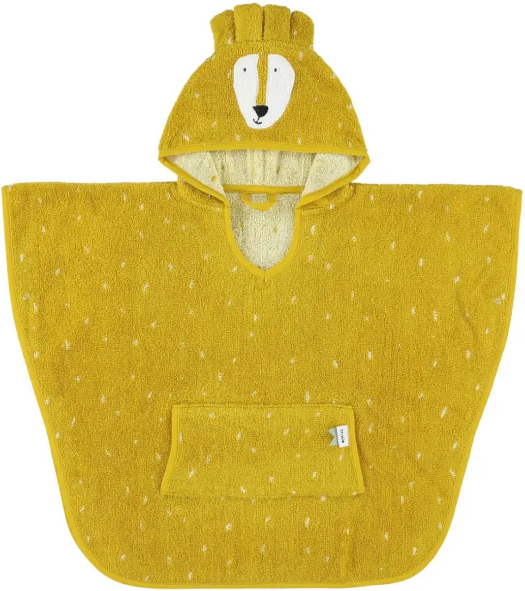 Trixie poncho - mr. lion - 100% biologisch katoen - badcape kind met capuchon - met leuke details