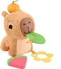 Fisher-Price - Fisher-Price snackende capibara knuffel - zintuiglijk speelgoed met bijtring en rammelaar