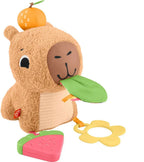 Fisher-Price - Fisher-Price snackende capibara knuffel - zintuiglijk speelgoed met bijtring en rammelaar