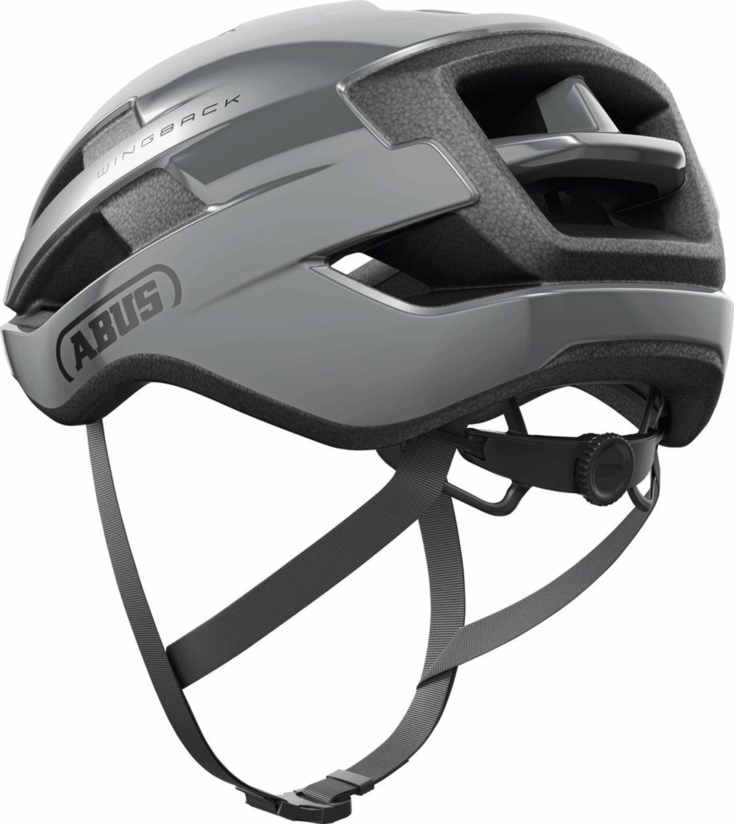 ABUS - ABUS Fietshelm wingback race grey l - 57-61 cm - grijs - geschikt voor gebruik op racefietsen - gravelbikes - 270 g