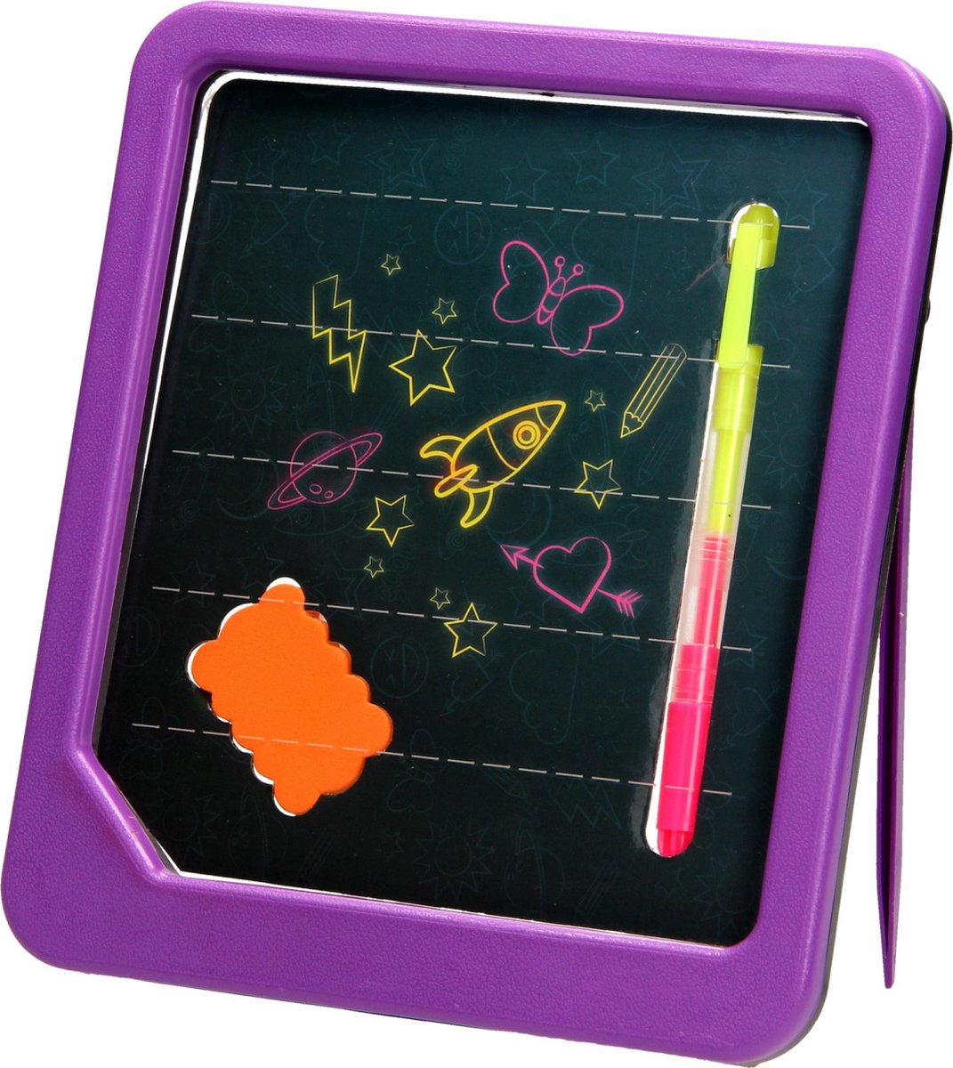 Toi-Toys - Toi-Toys Tekenbord neon glow met stift en spons