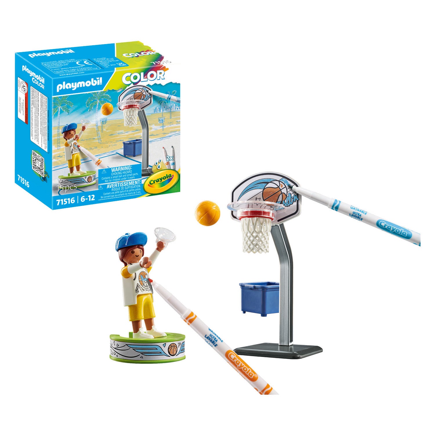 PLAYMOBIL - PLAYMOBIL color skater met basketbal - 71516