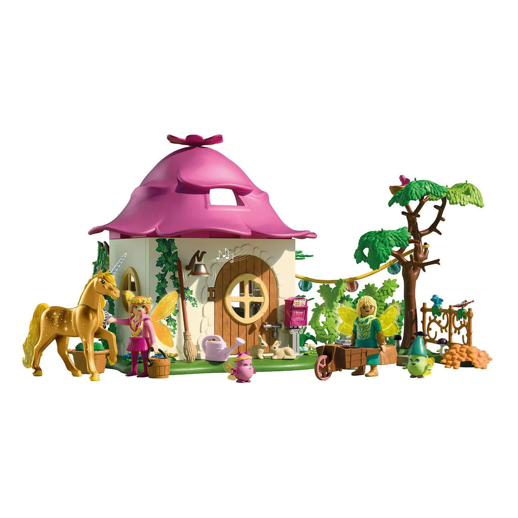 Playmobil magische eenhoorns - feeënhuis met gouden eenhoorn en stal - met oplichtende slinger voor magische nachten - 71838