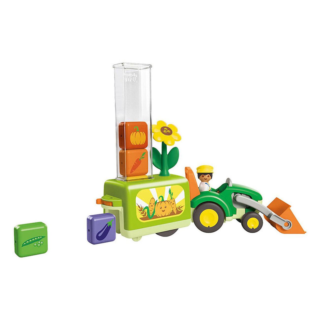 PLAYMOBIL - PLAYMOBIL junior tractor met laad- en lossysteem - 71773