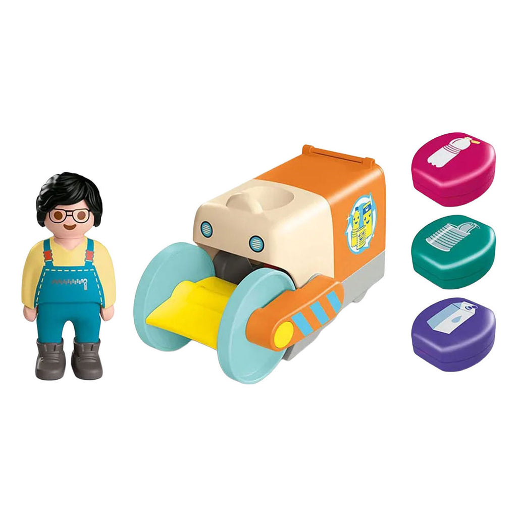 PLAYMOBIL - PLAYMOBIL junior duw- en grijpvuilniswagen - 71774