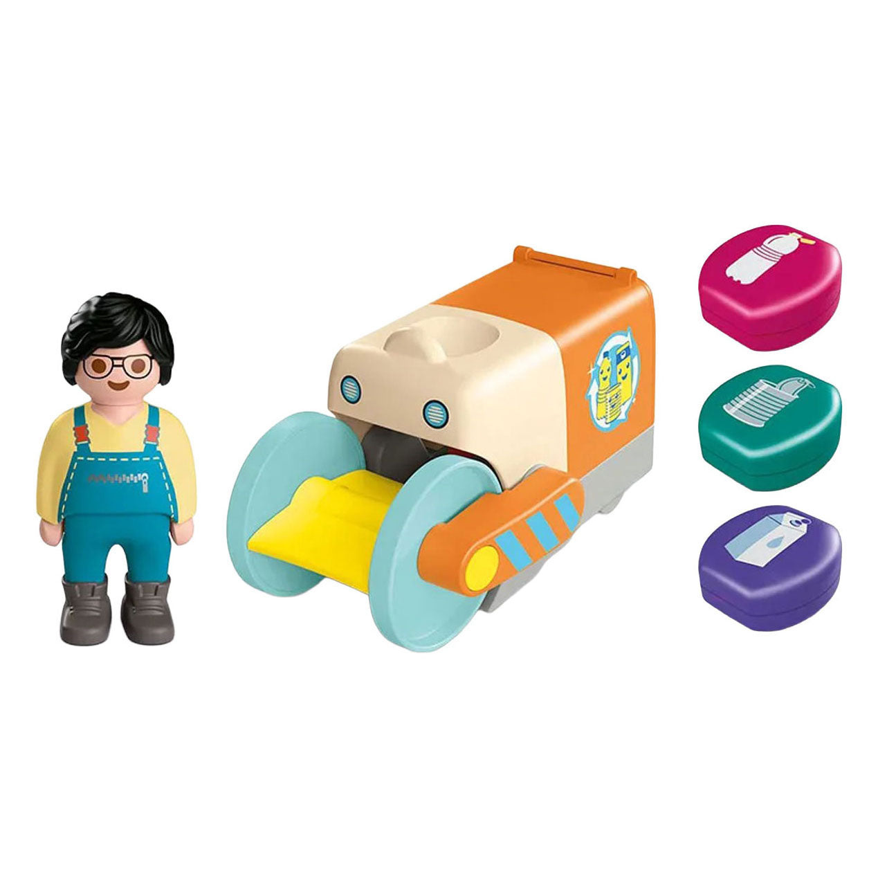 PLAYMOBIL - PLAYMOBIL junior duw- en grijpvuilniswagen - 71774