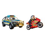 Playmobil action heroes - achtervolging met politie-ophaaldienst - politie met licht - en geluidseffecten - 71875