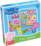 Tactic - Tactic peppa pig 3-in-1 spellenverzameling – kaartspel – lotto – domino – memo – kinderspel vanaf 4 jaar