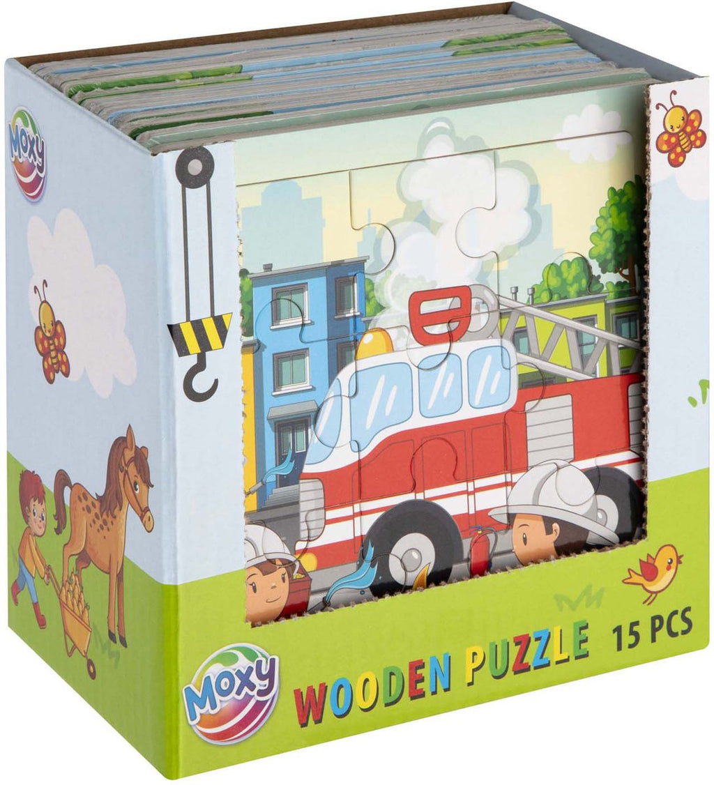 MOXY - MOXY houten puzzel 9 stukjes 15x15cm