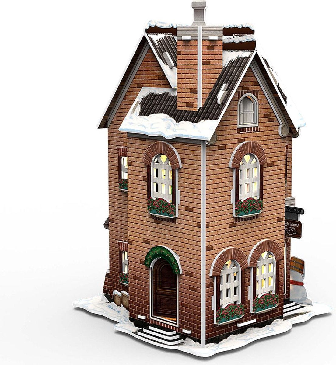 Cubic Fun - Cubic Fun 3d puzzel klompenmakerij led verlichting kerstdorp speelgoed.