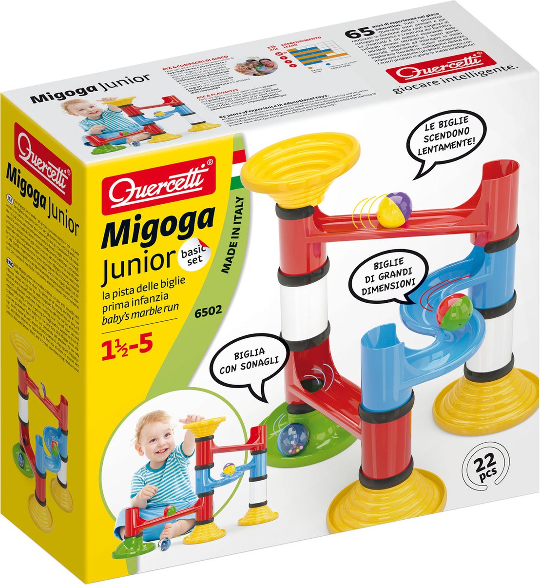 Quercetti - knikkerbaan migoga junior 22dlg.