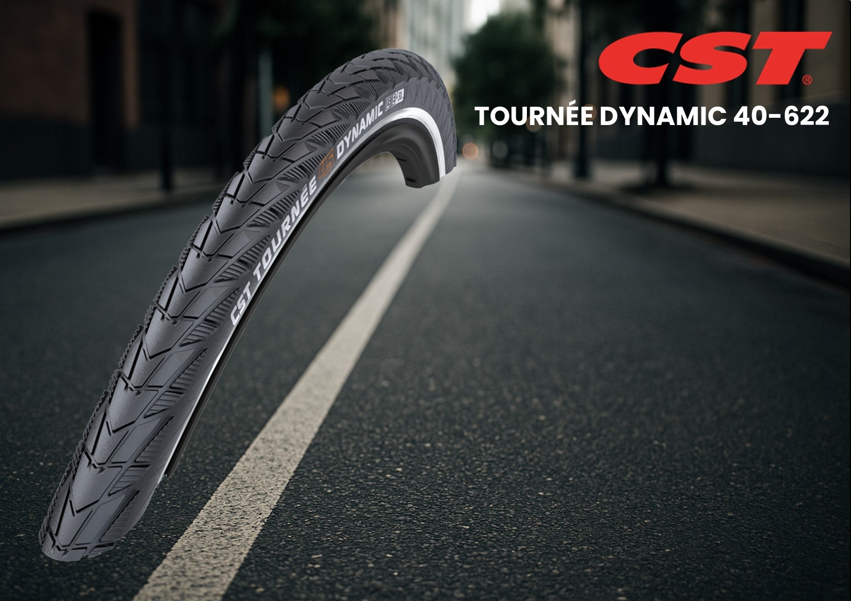 Cst buitenband tournée 45 dynamic 28 x 1.50 40-622 mm - zwart met reflectie