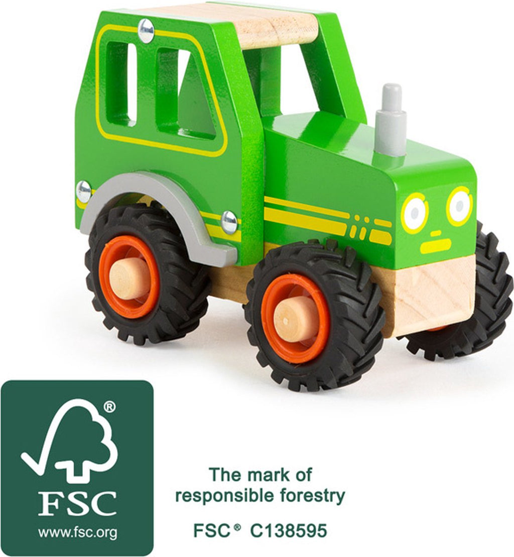 Small foot - houten tractor groen