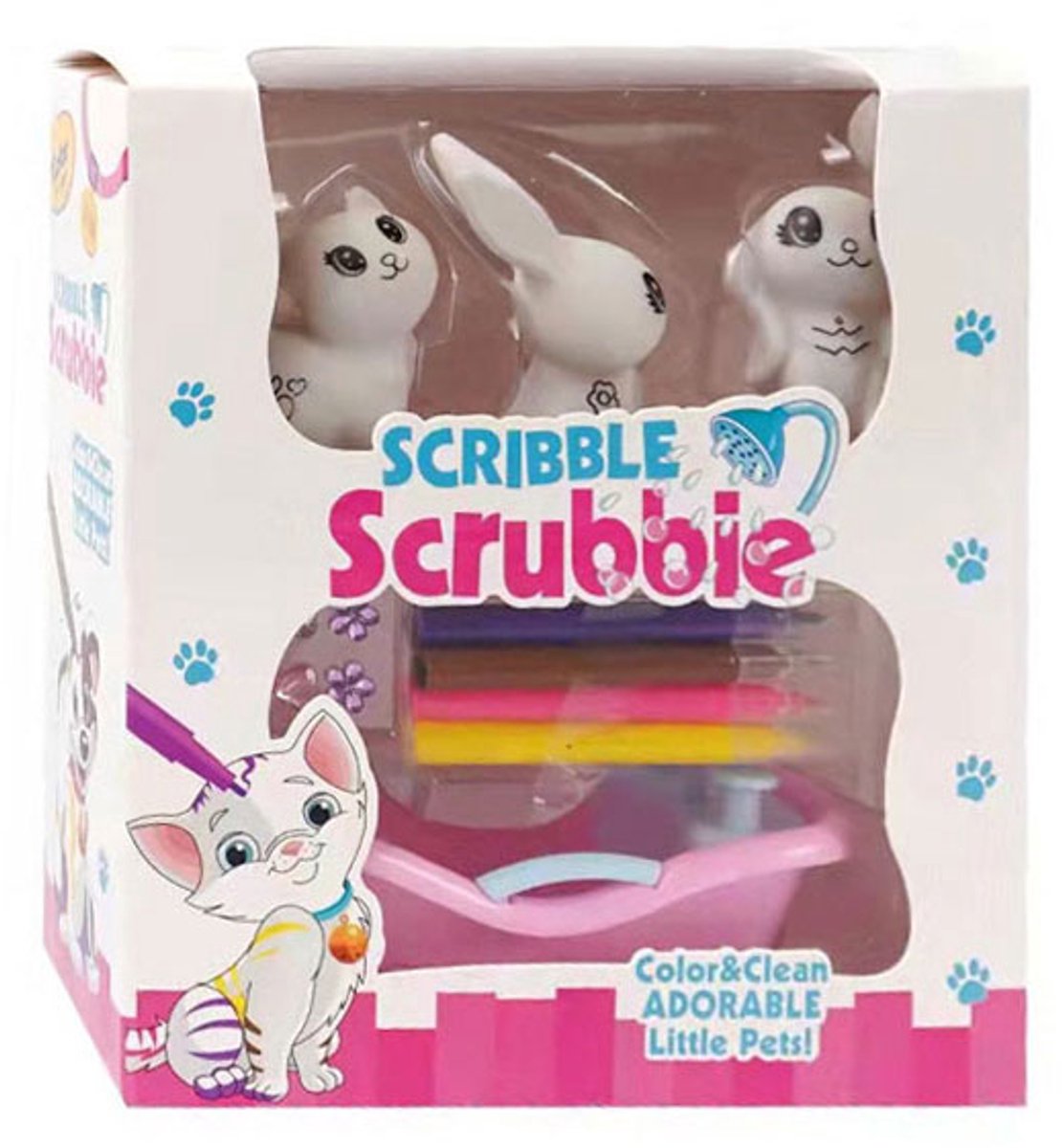 Lobbes speelgoed bv scribble crubbie inkleurdiertjes met bad