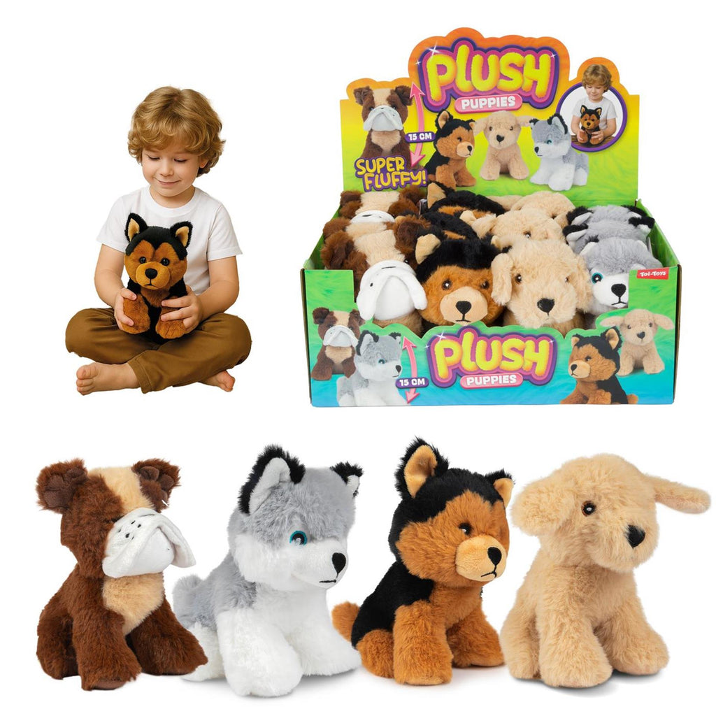 Toi-Toys - Toi-Toys pluche hond -puppy- 15cm 4ass