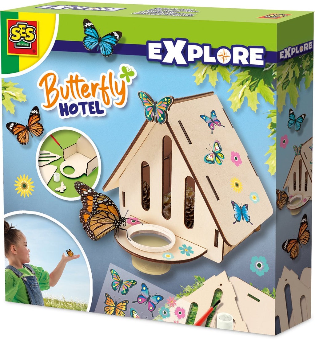 Ses creative vlinderhotel - zelf bouwen van hout met stickers - vanaf 5 jaar - buitenspeelgoed - schoencadeautjes sinterklaas