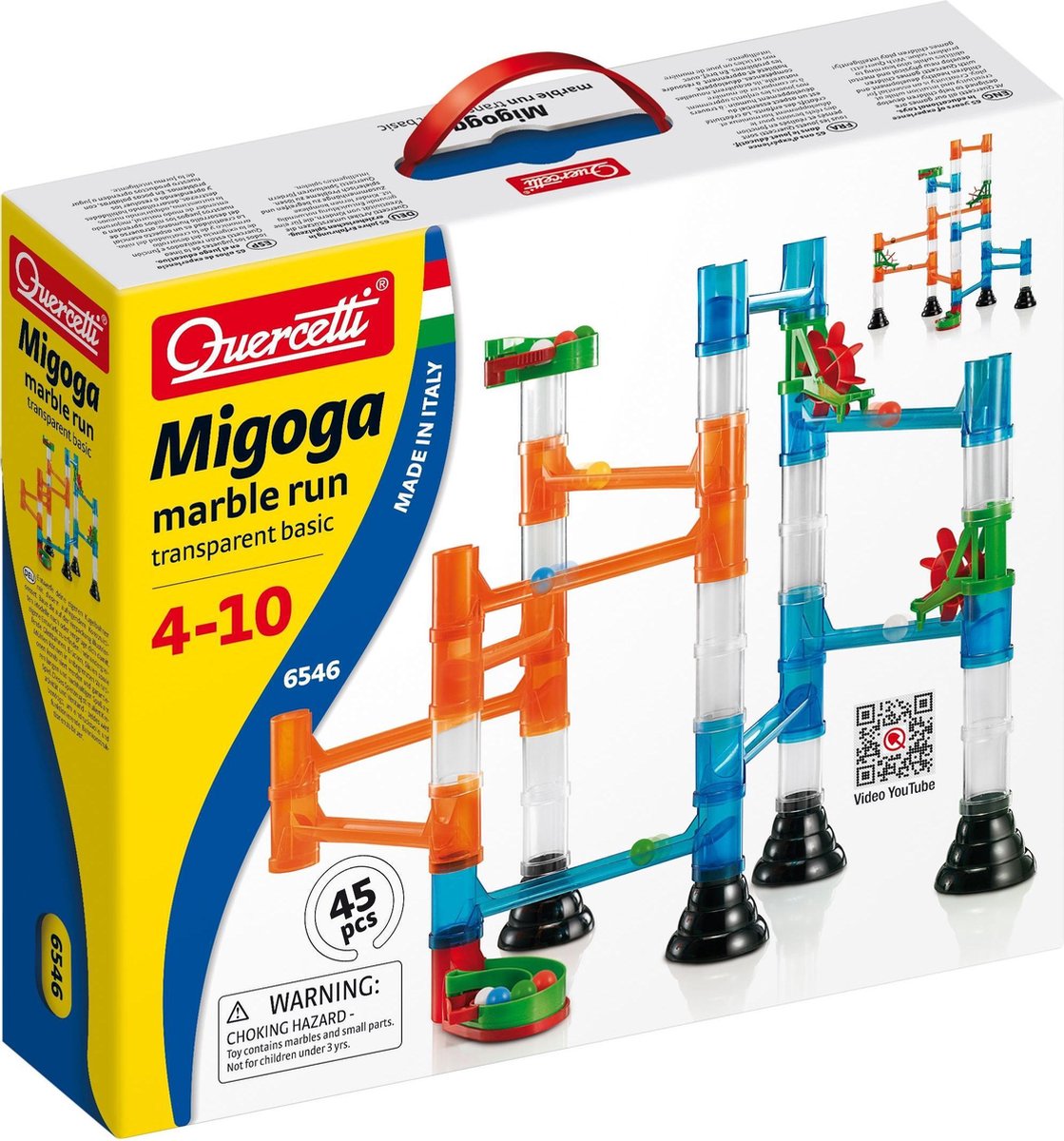 Quercetti - knikkerbaan migoga transparant 45dlg.