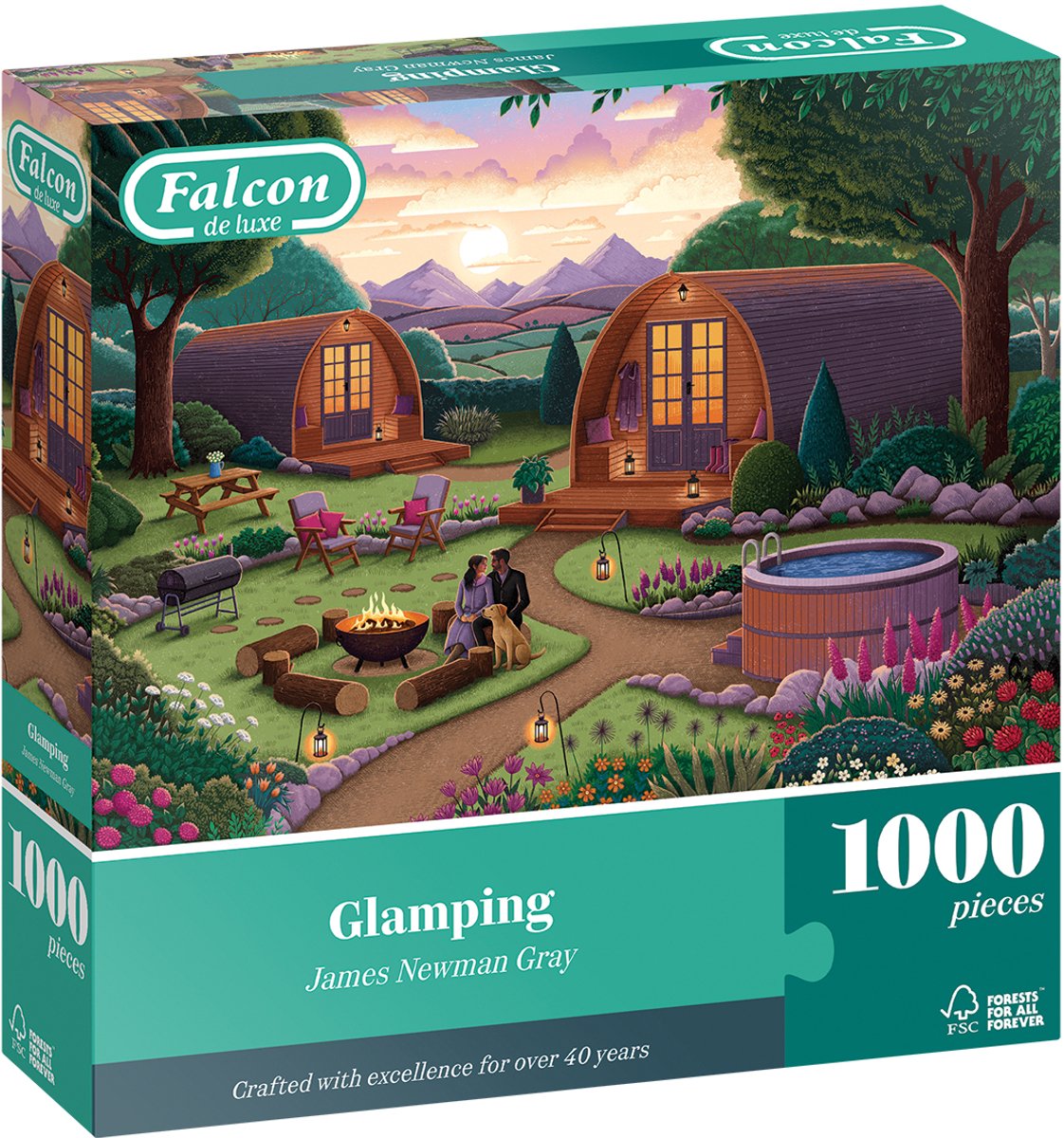 Falcon - legpuzzel glamping 1000 stukjes landschap volwassenen.