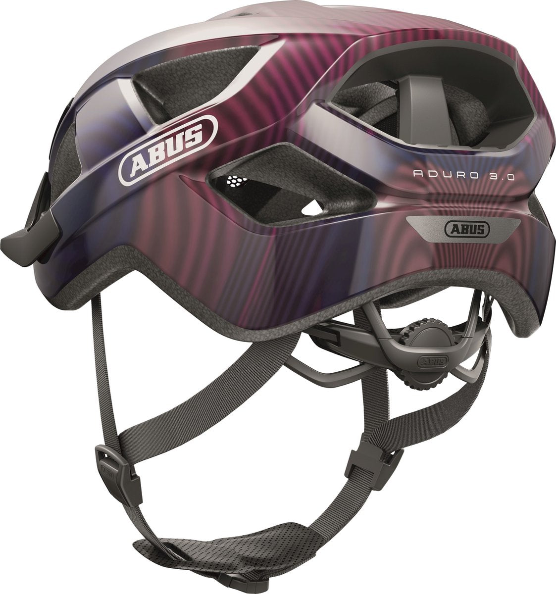 ABUS - ABUS Fietshelm aduro 3.0 purple waves l - 58-62 cm - paars - geschikt voor gebruik op elektrische fietsen - stadsfietsen - 320 g