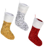 Koopman - Koopman Kerstsok met pailletten en kunstbontlaag multi kleuren decoratie.