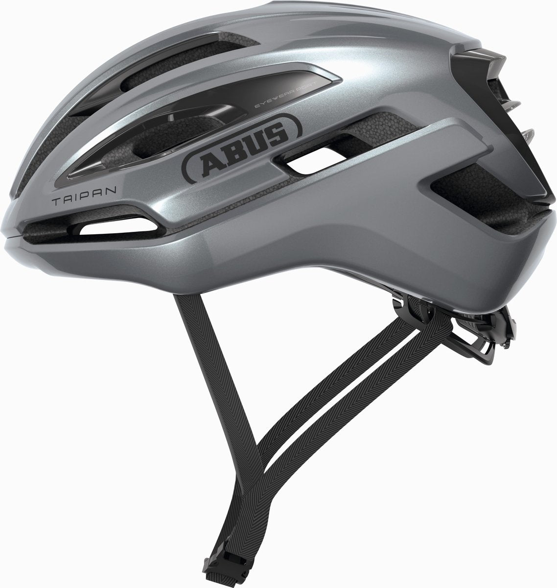 ABUS - ABUS Fietshelm taipan graphite silver m - 54-58 cm - zilver - geschikt voor gebruik op gravel bikes - 275 g