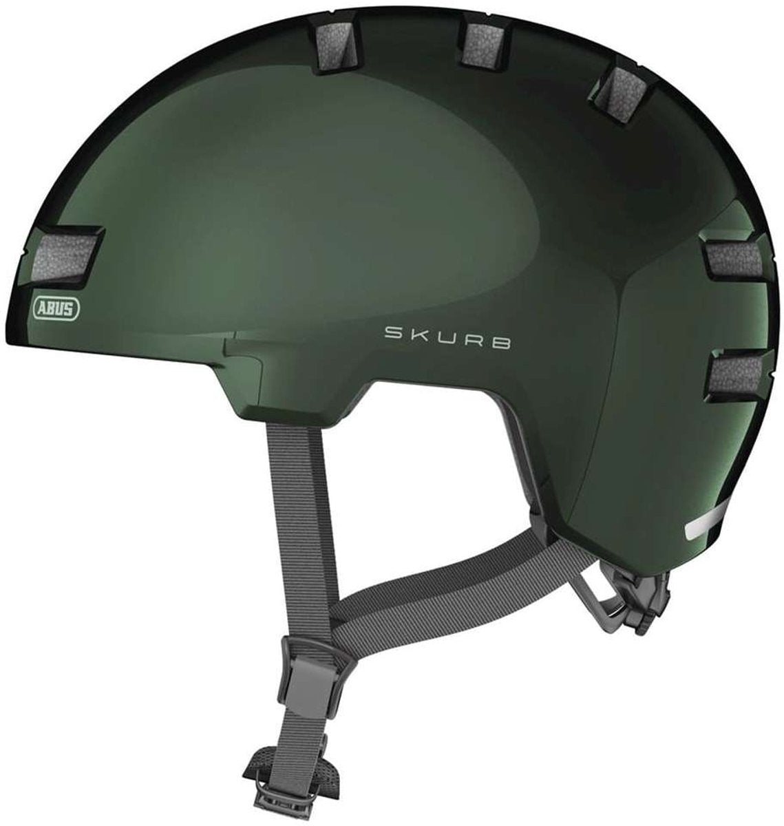 Abus fietshelm skurb moss green m - 55-59 cm - groen - geschikt voor gebruik op elektrische fietsen - stadsfietsen - 310 g m