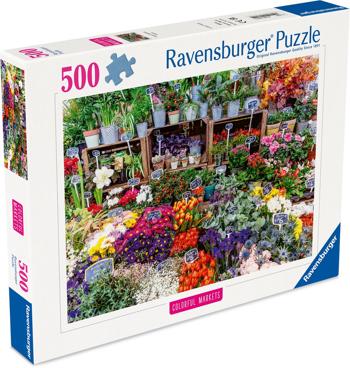 Ravensburger - – bloemenmarkt frankrijk – legpuzzel – 500 stukjes