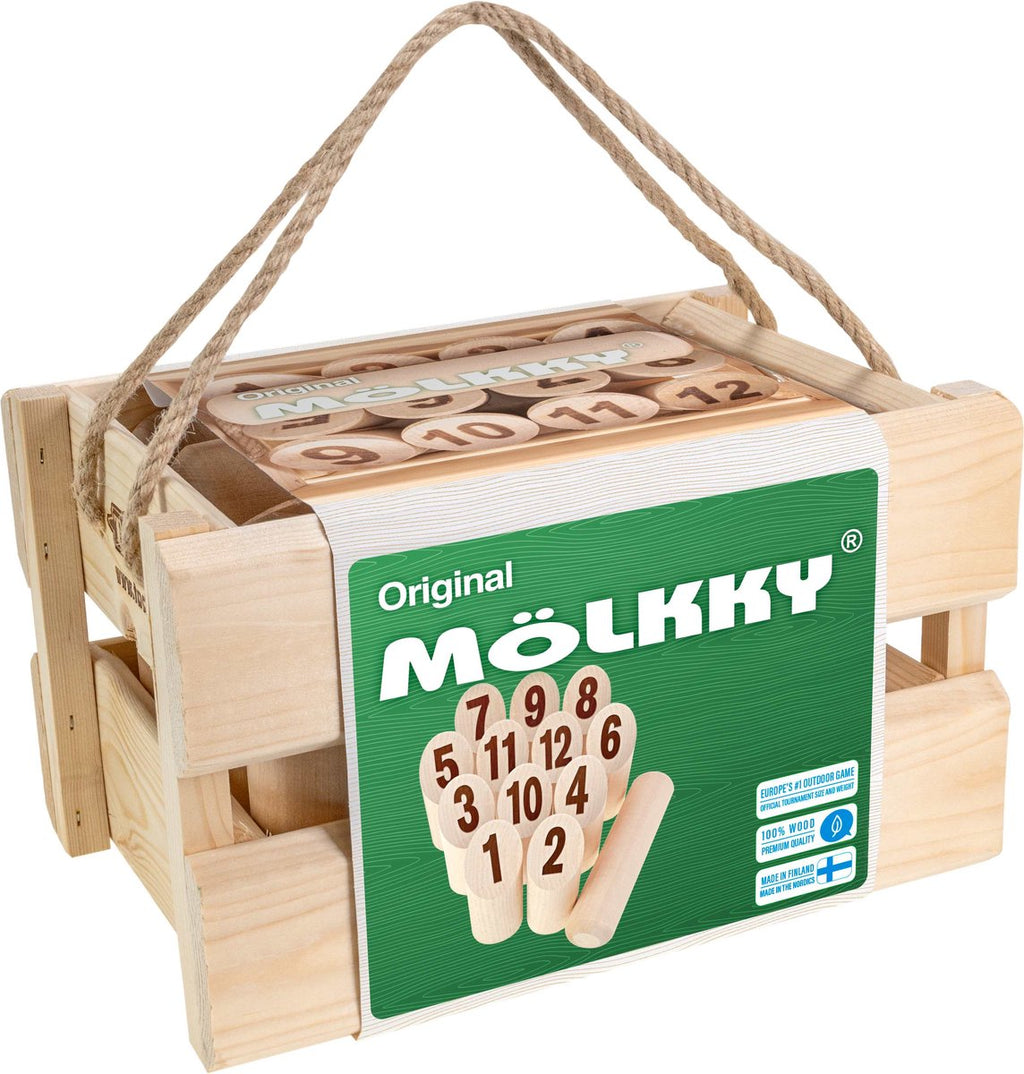 Tactic - Tactic mölkky – vang- en werpspel - origineel fins houten werpspel in luxe houten draagkist – duurzaam berkenhout – met gratis score-app