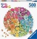 Ravensburger round puzzle circle of colors flowers - legpuzzel - 500 stukjes