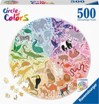 Ravensburger round puzzle circle of colors animals - legpuzzel - 500 stukjes