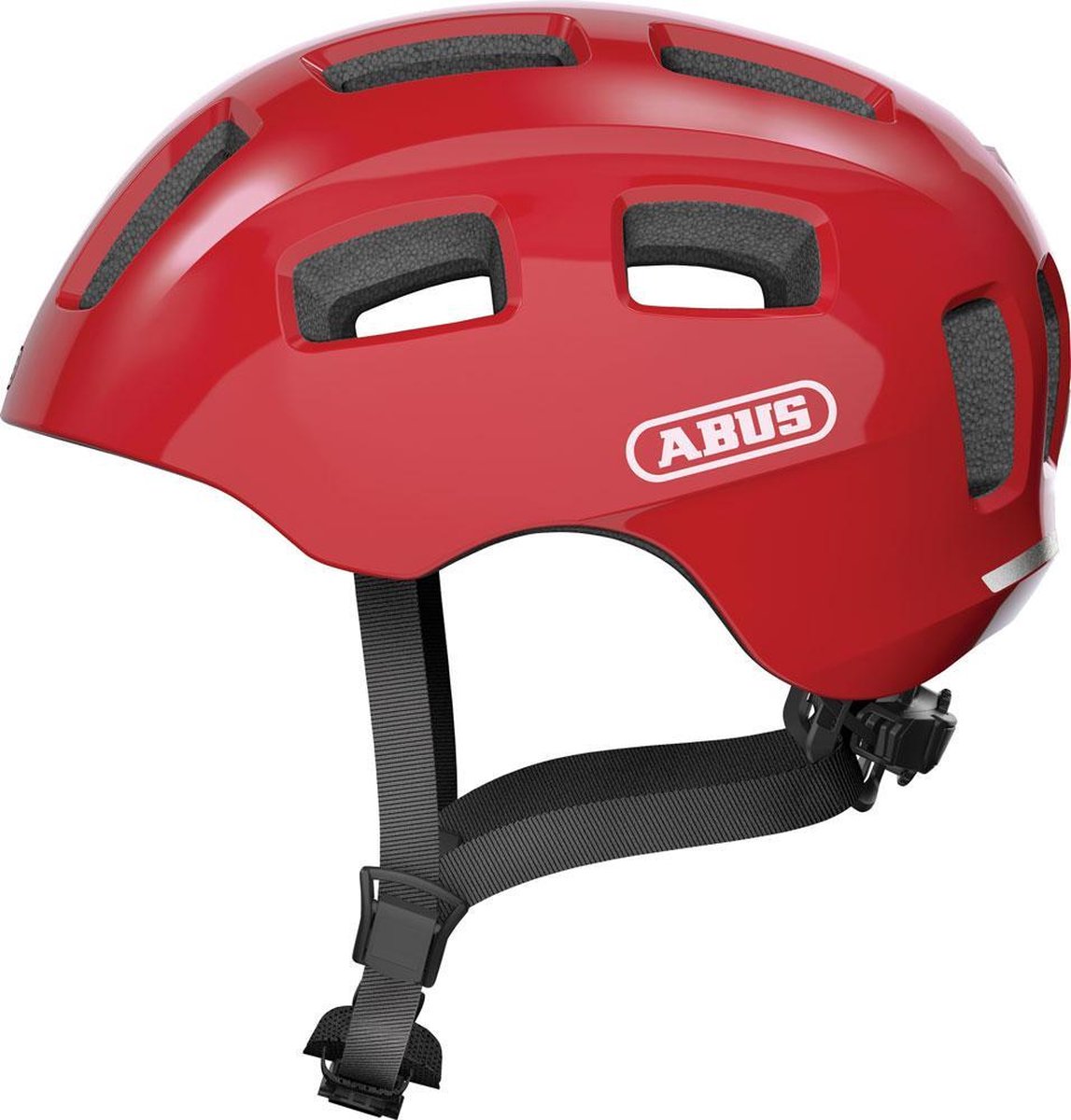 ABUS - ABUS fietshelm youn-i 2.0 - met licht voor kinderen tieners en jongvolwassenen - voor meisjes en jongens - rood maat s
