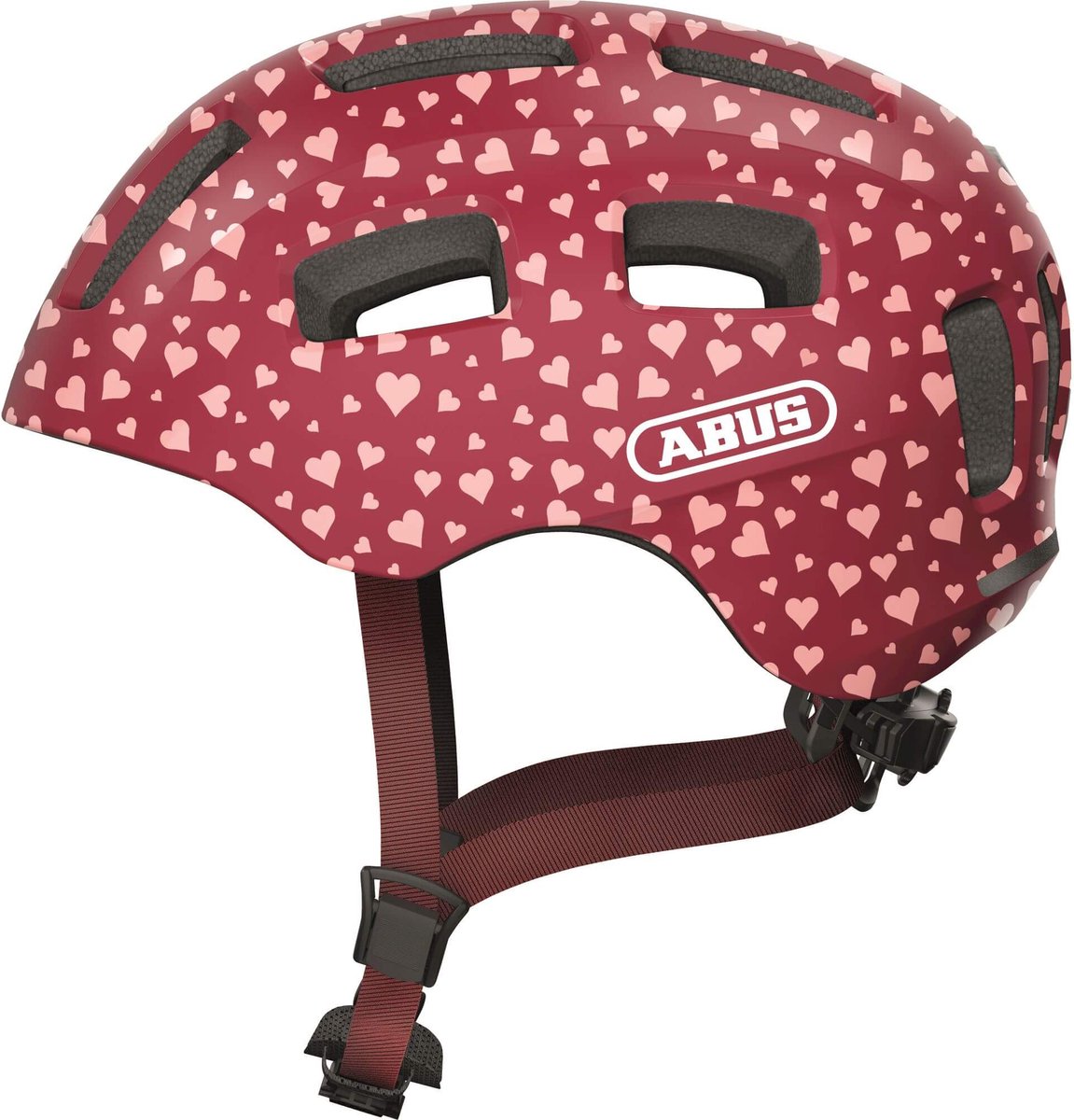 ABUS - ABUS Fietshelm youn-i 2.0 cherry heart s - 48-54 cm - rood - geschikt voor gebruik op elektrische fietsen - stadsfietsen - 240 g