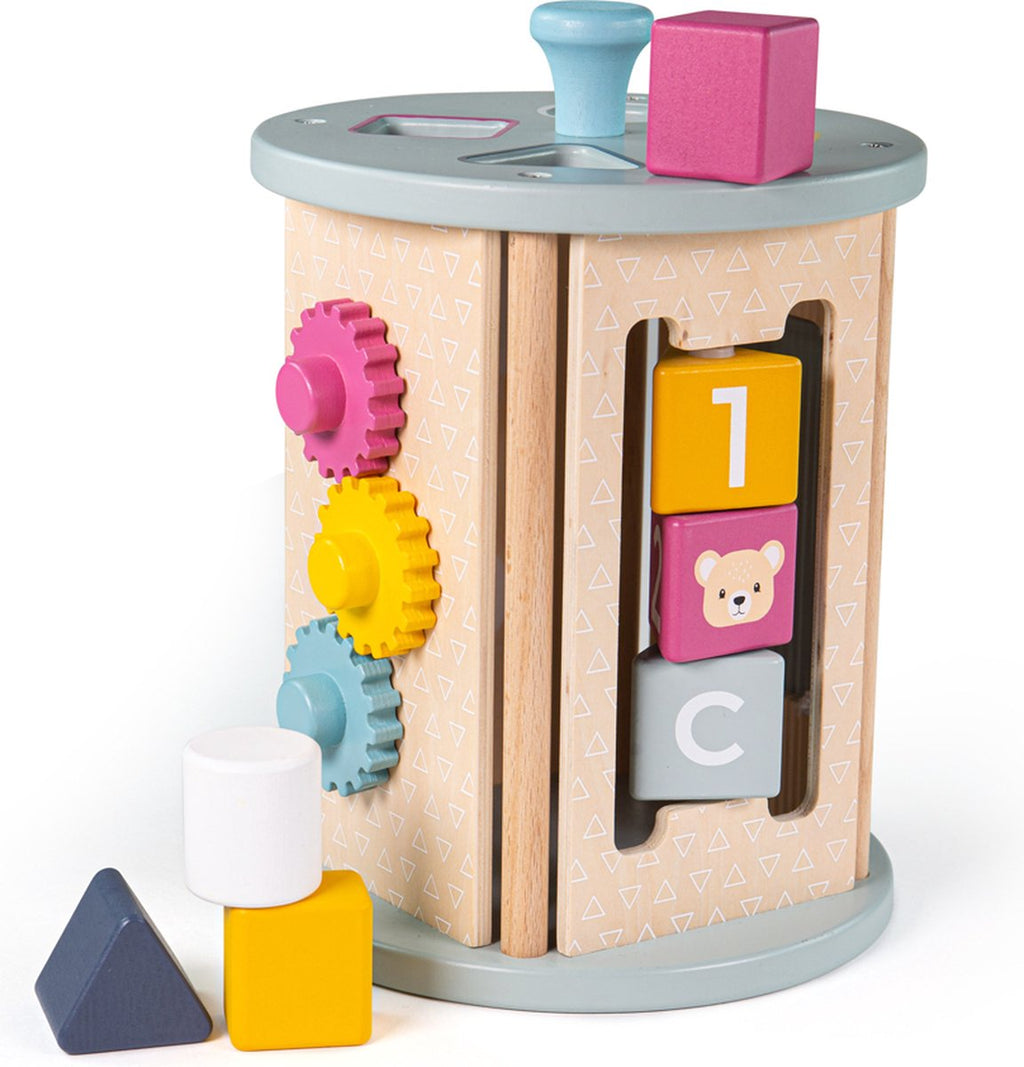 BIGJIGS - BIGJIGS Houten activity roller met vormenstoof - vanaf 18 maanden