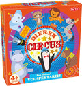 Tactic dierencircus – bordspel – familiespel – extra groot speelbord van 60 cm doorsnede – 5 houten dieren – 4 grote verzameltenten van 24x24 cm - vanaf 4 jaar