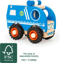 Small foot - houten politieauto blauw