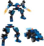 Lobbes Speelgoed- Lobbes SpeelgoedLobbes bouwset transformeerbare robot titan blauw 71-delig speelgoed.