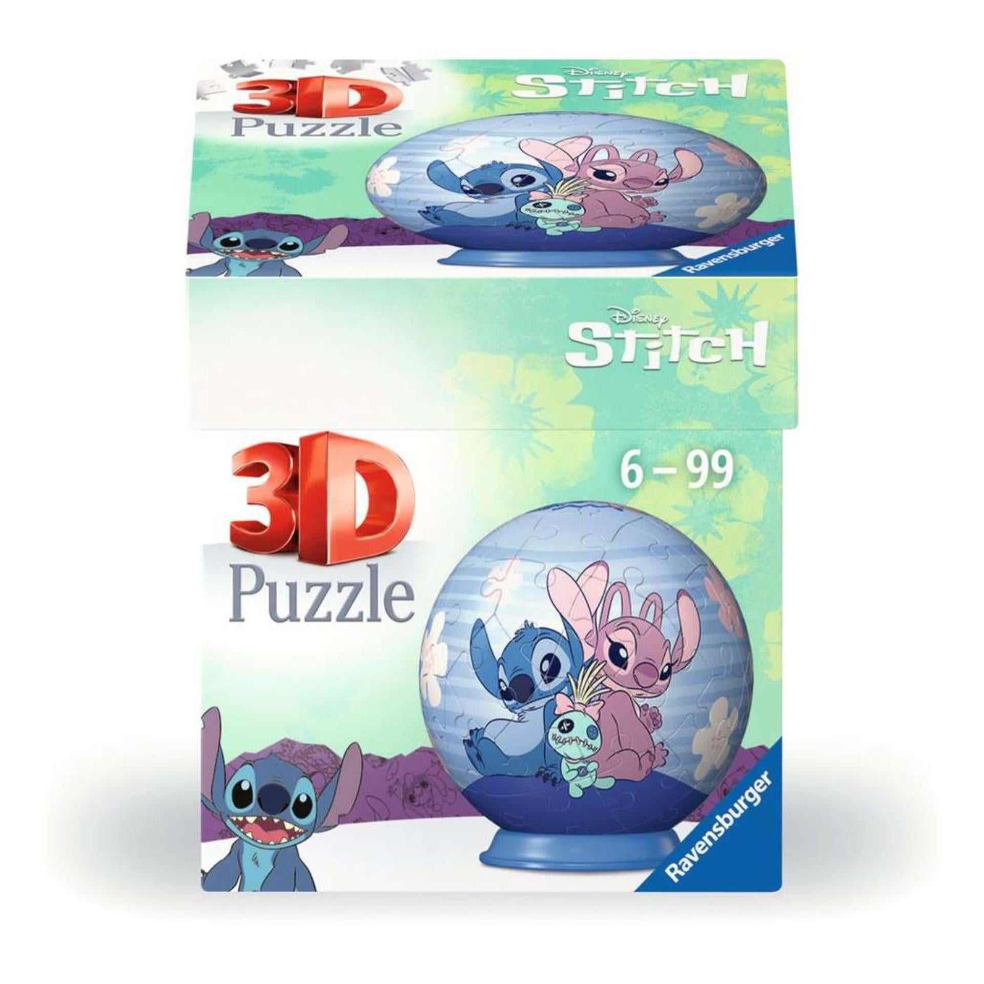 Ravensburger - 3d puzzelbal stitch en angel 54 stuks