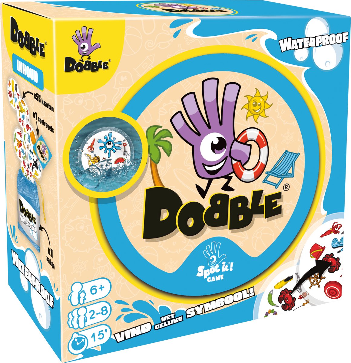 Zygomatic board game studio dobble waterproof - kaartspel - waterbestendig - vakantie strand