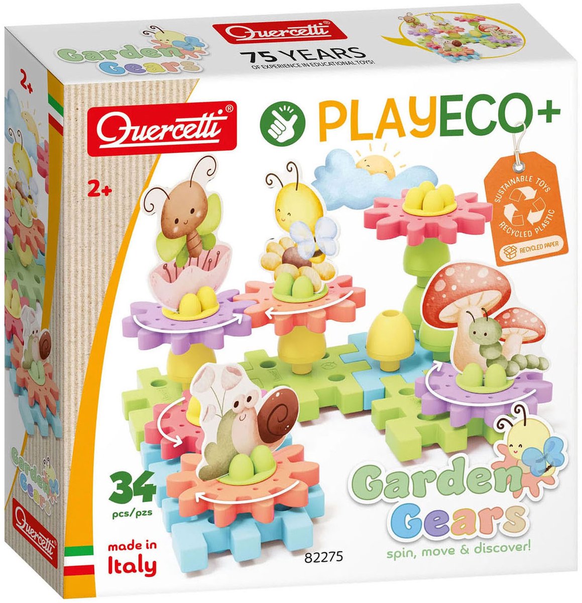 Quercetti playeco+ bloementuin tandwielen